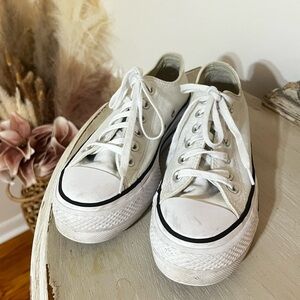 White Platform Converse